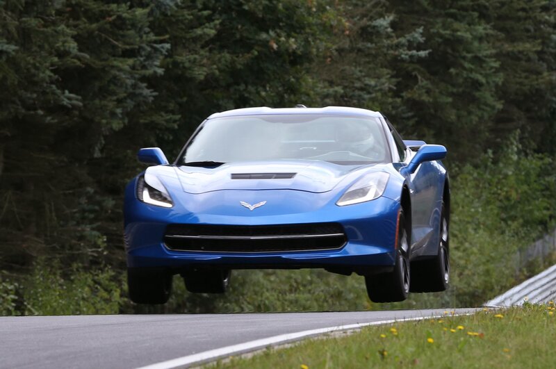 Blue Corvette Car — Dynamic, Afternoon, Photograph