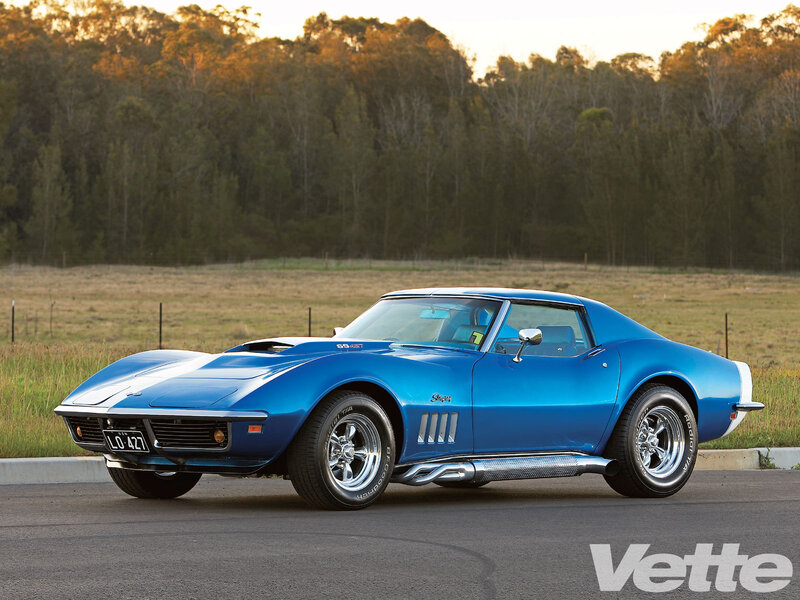 Blue Corvette Car — Serene, Sunset, Photograph, Field