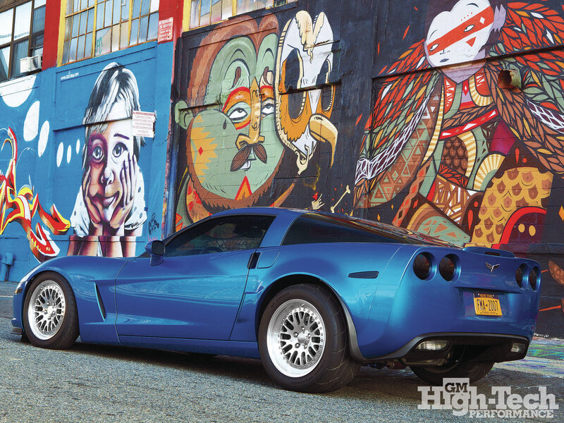 Blue Corvette Car — Urban, Afternoon