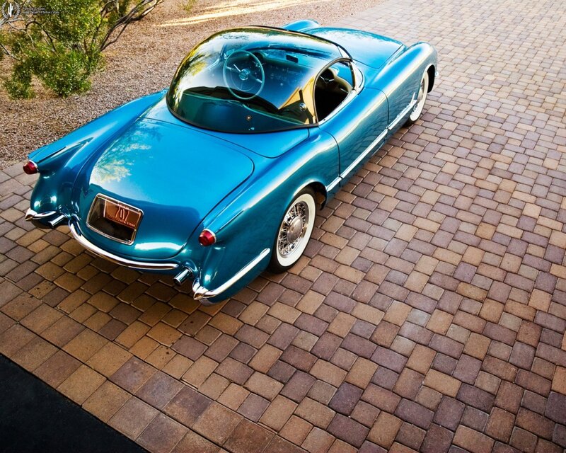 Blue Corvette concept car