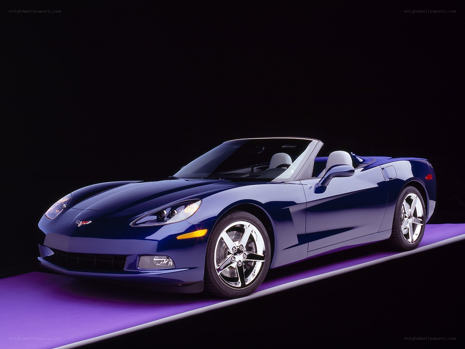 Blue Corvette convertible