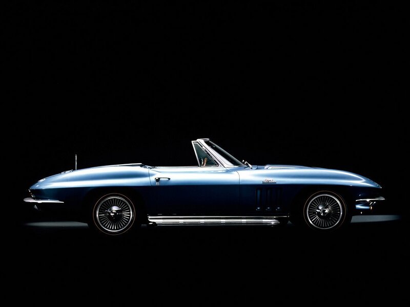 Blue Corvette convertible