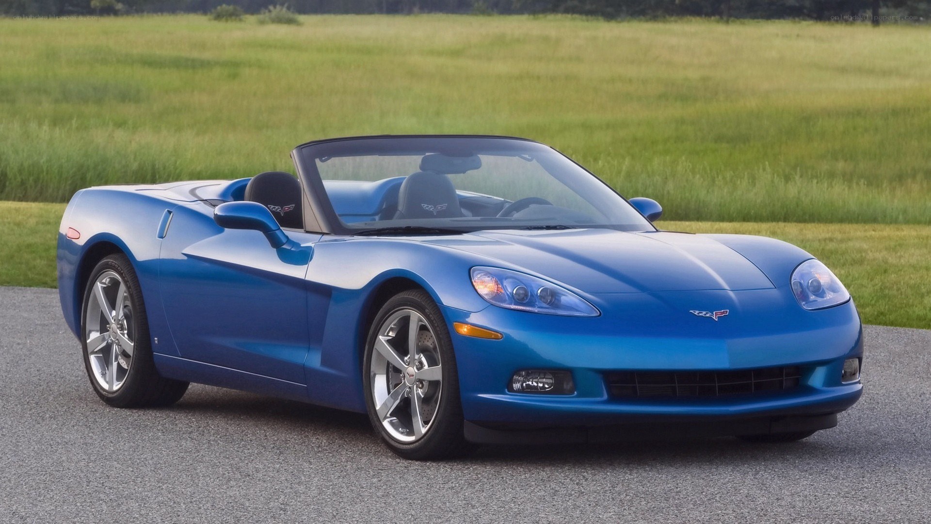 blue corvette convertible