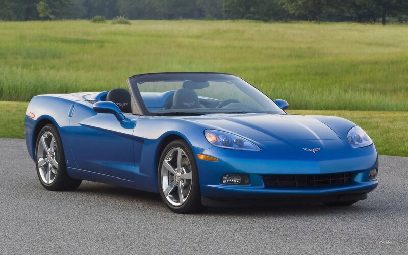 blue corvette convertible