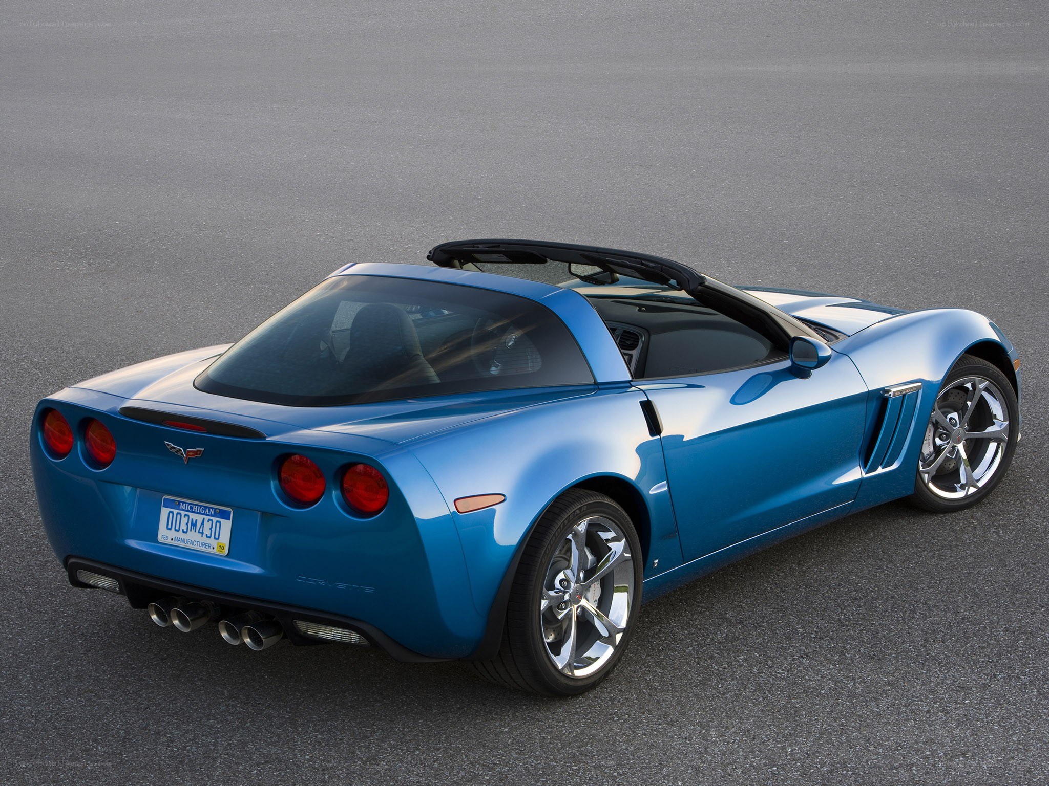Blue Corvette convertible