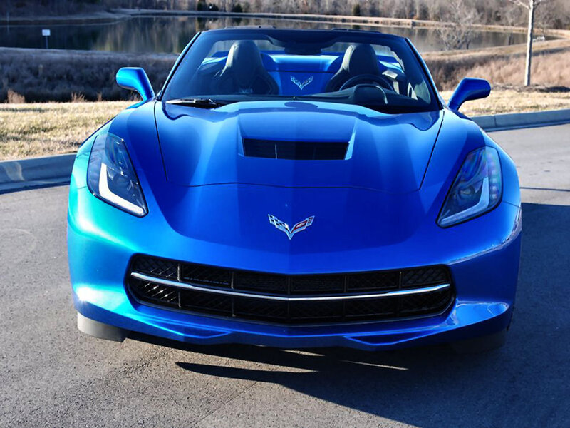 Blue Corvette Convertible — Calm, Afternoon, Photograph