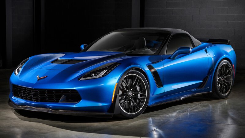 Blue Corvette Convertible — Dramatic, Photograph, Car, Targa Top, Black Wheels