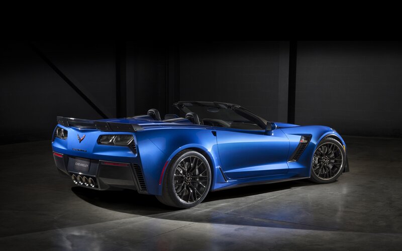 Blue Corvette Convertible — Dramatic, Photograph, Car, Targa Top