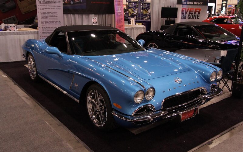 Blue Corvette Convertible — Showroom
