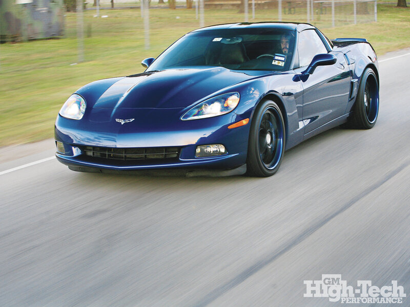 Blue Corvette Driving