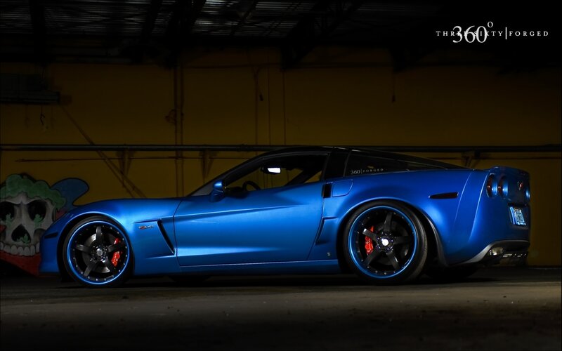 Blue Corvette in Garage