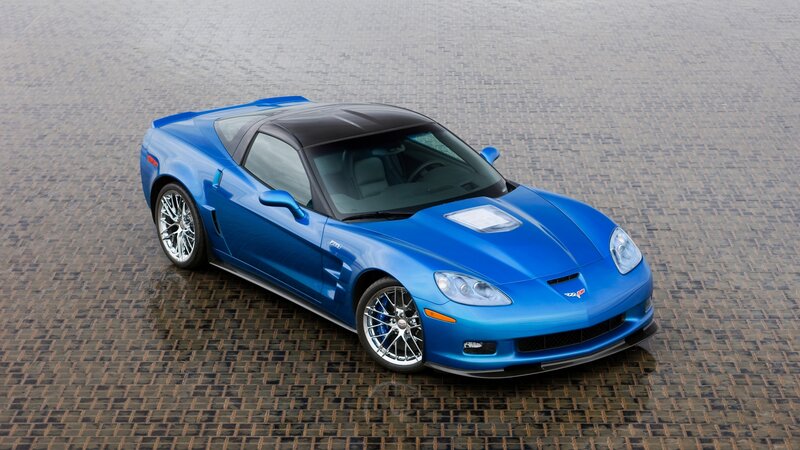 Blue Corvette sports car