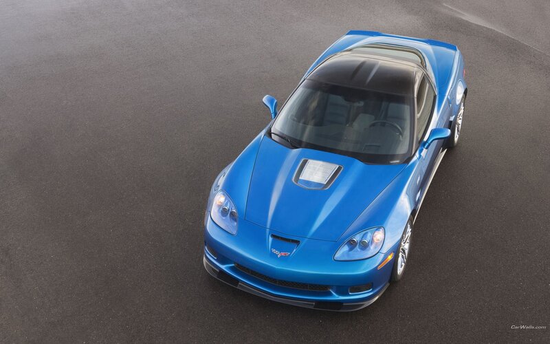 Blue Corvette sports car