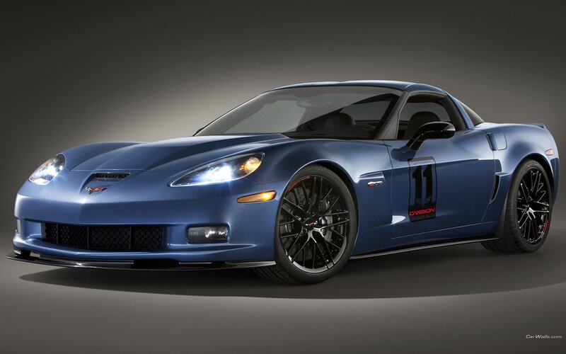 blue corvette sports car