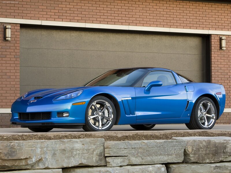 Blue Corvette sports car
