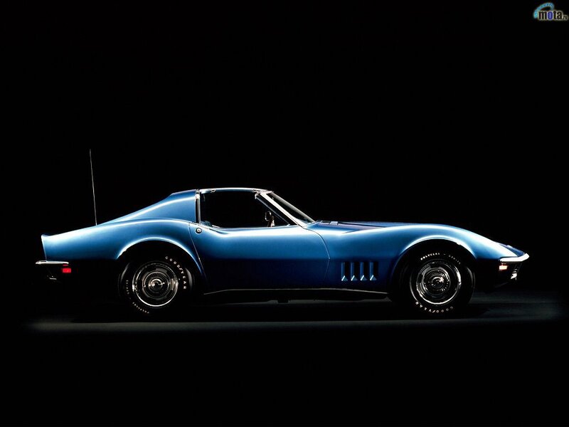 blue corvette sports car