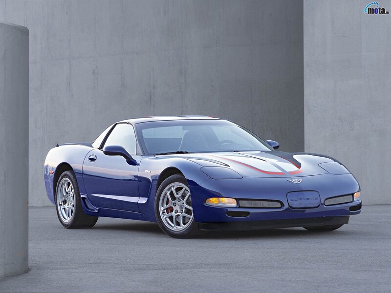 Blue Corvette sports car