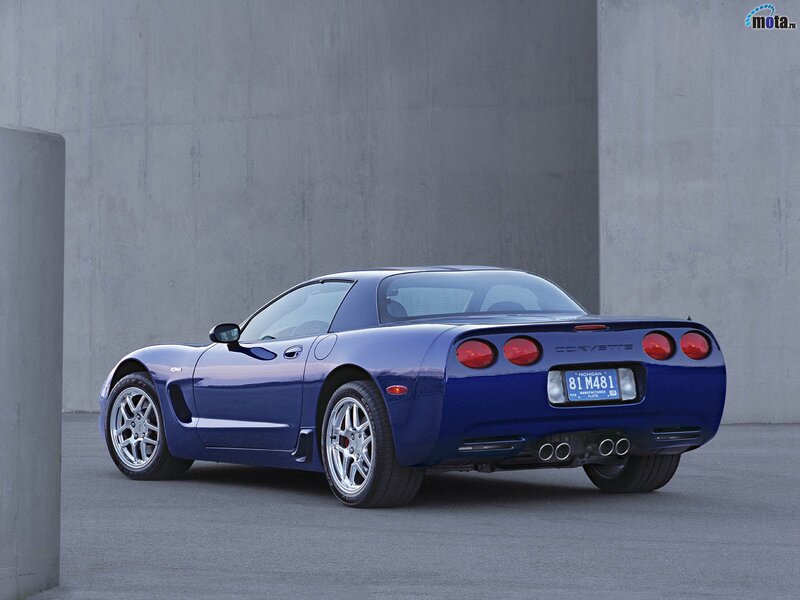 Blue Corvette sports car