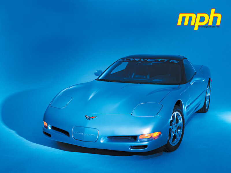 Blue Corvette sports car