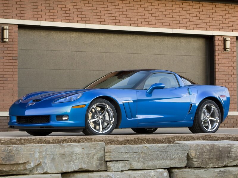 Blue Corvette sports car
