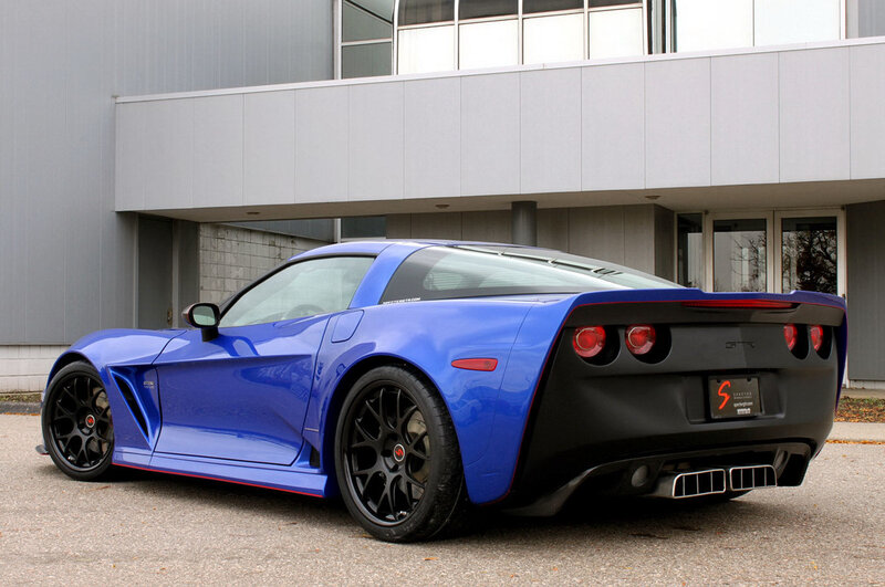 blue corvette sports car