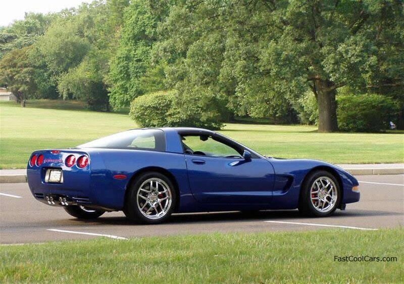 blue corvette sports car