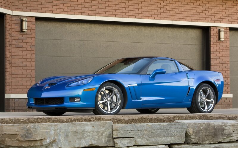 Blue Corvette sports car