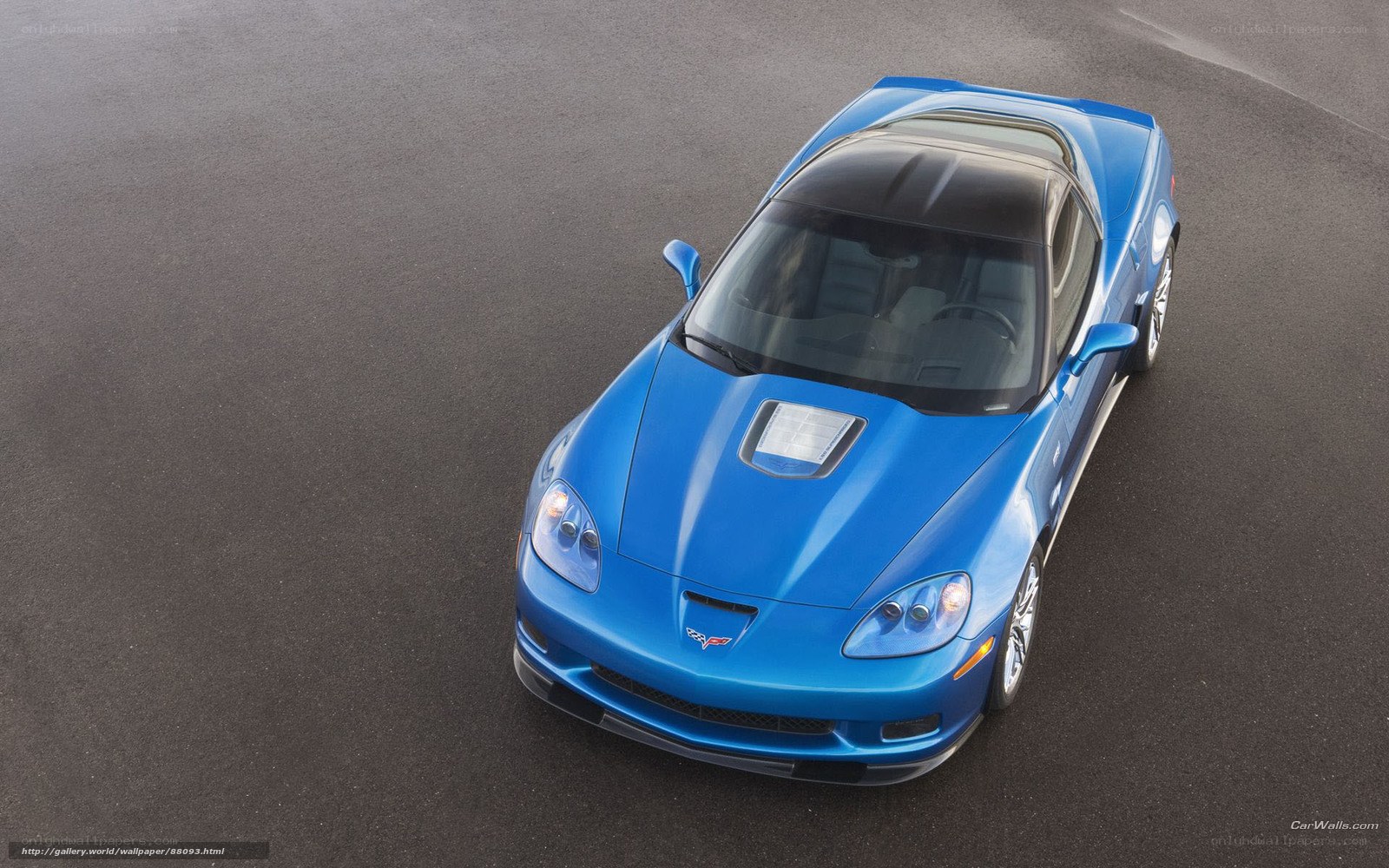 Blue Corvette sports car