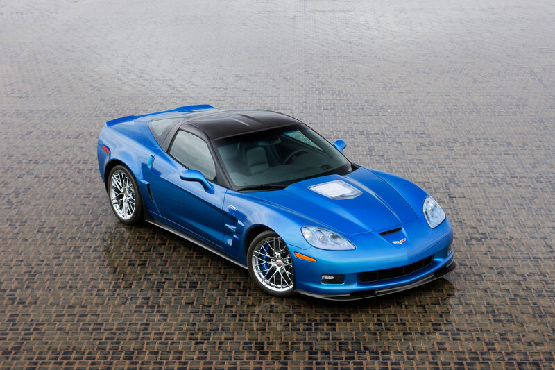 Blue Corvette sports car