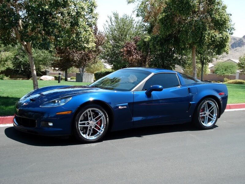Blue Corvette Sports Car — Calm, Afternoon, Photograph