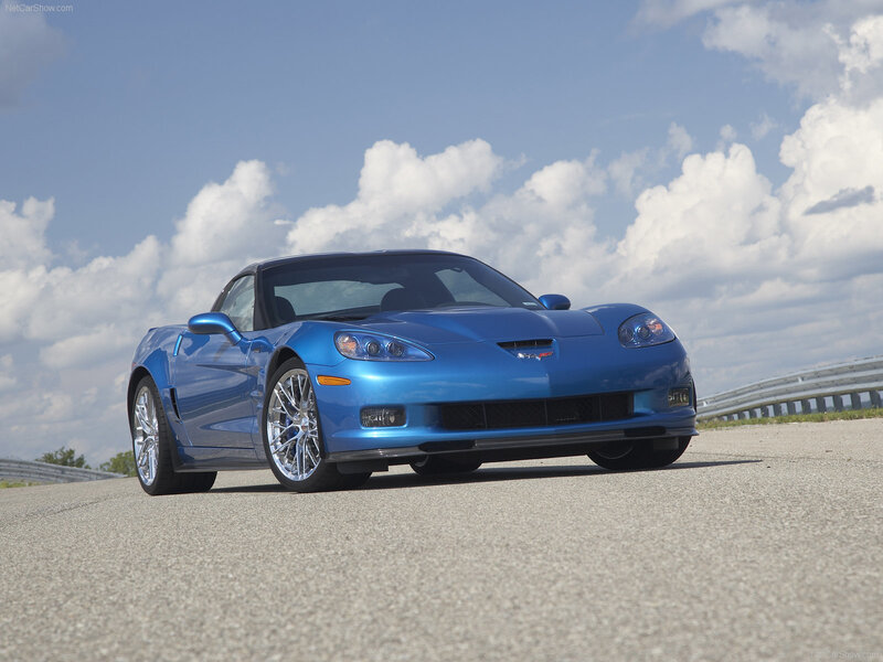 Blue Corvette Sports Car — Dramatic, Afternoon, Photograph, Road