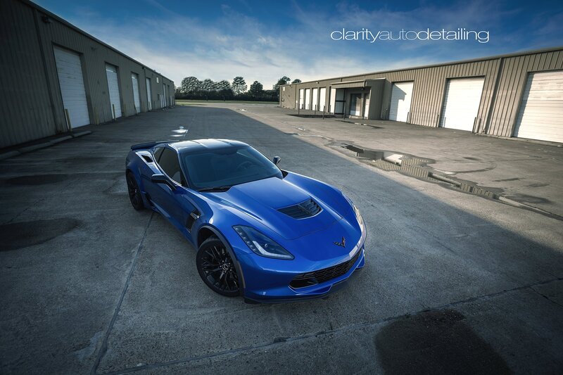 Blue Corvette Sports Car — Dramatic, Afternoon, Photograph