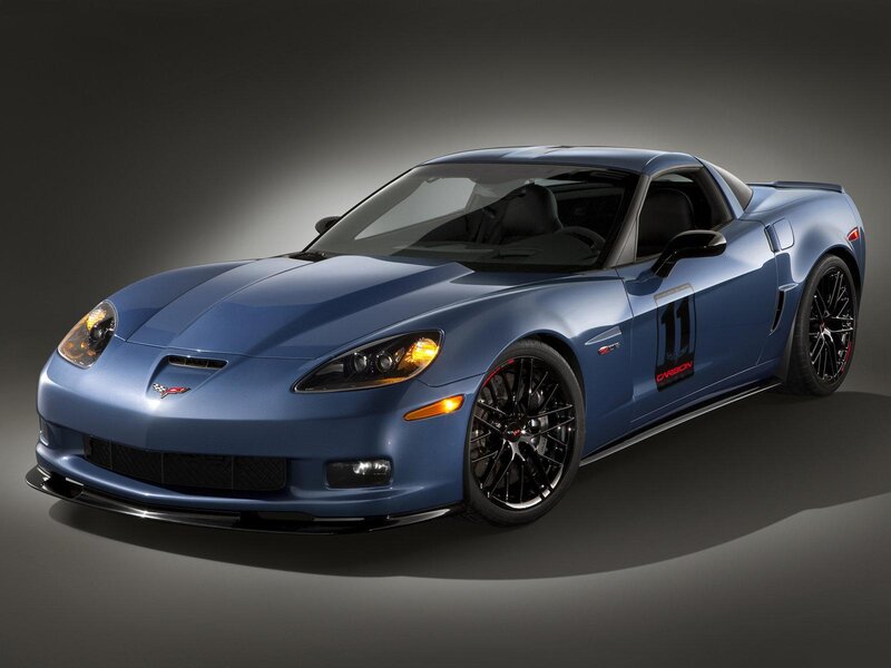 Blue Corvette Sports Car — Dramatic, Photograph, Wheels, Headlights, Carbon
