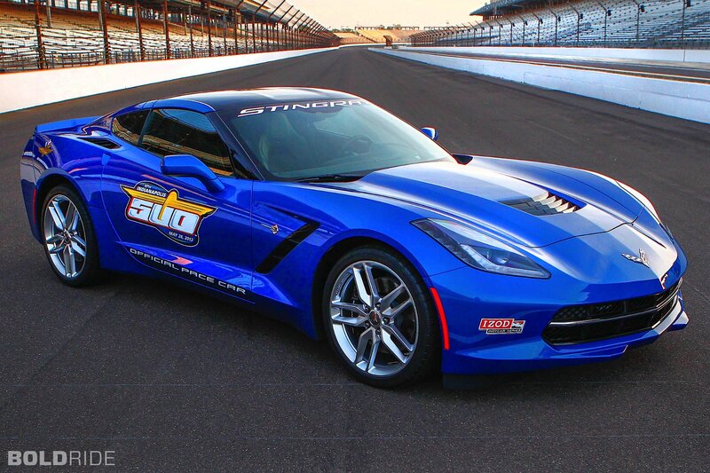 Blue Corvette Stingray pace car
