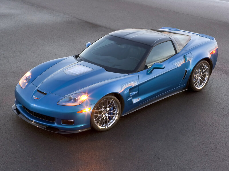 Blue Corvette Zr1 — Dramatic, Sunset, Photograph