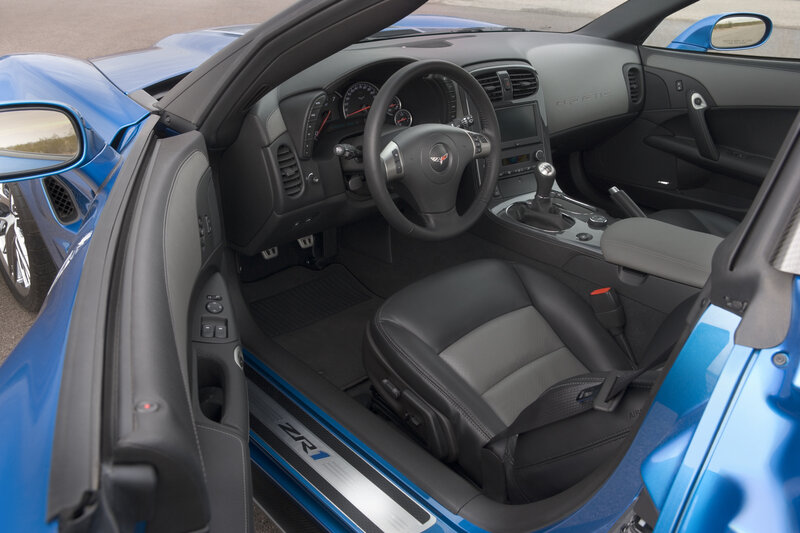 Blue Corvette ZR1 interior