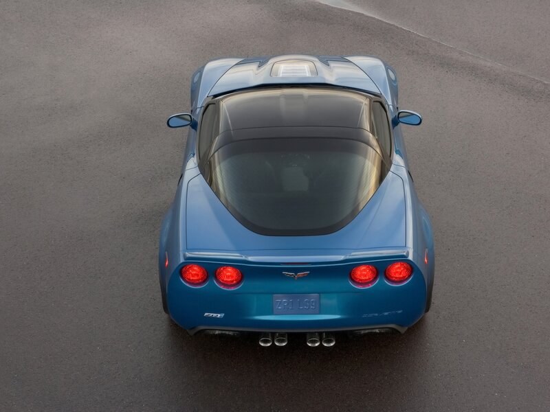 Blue Corvette ZR1 rear view