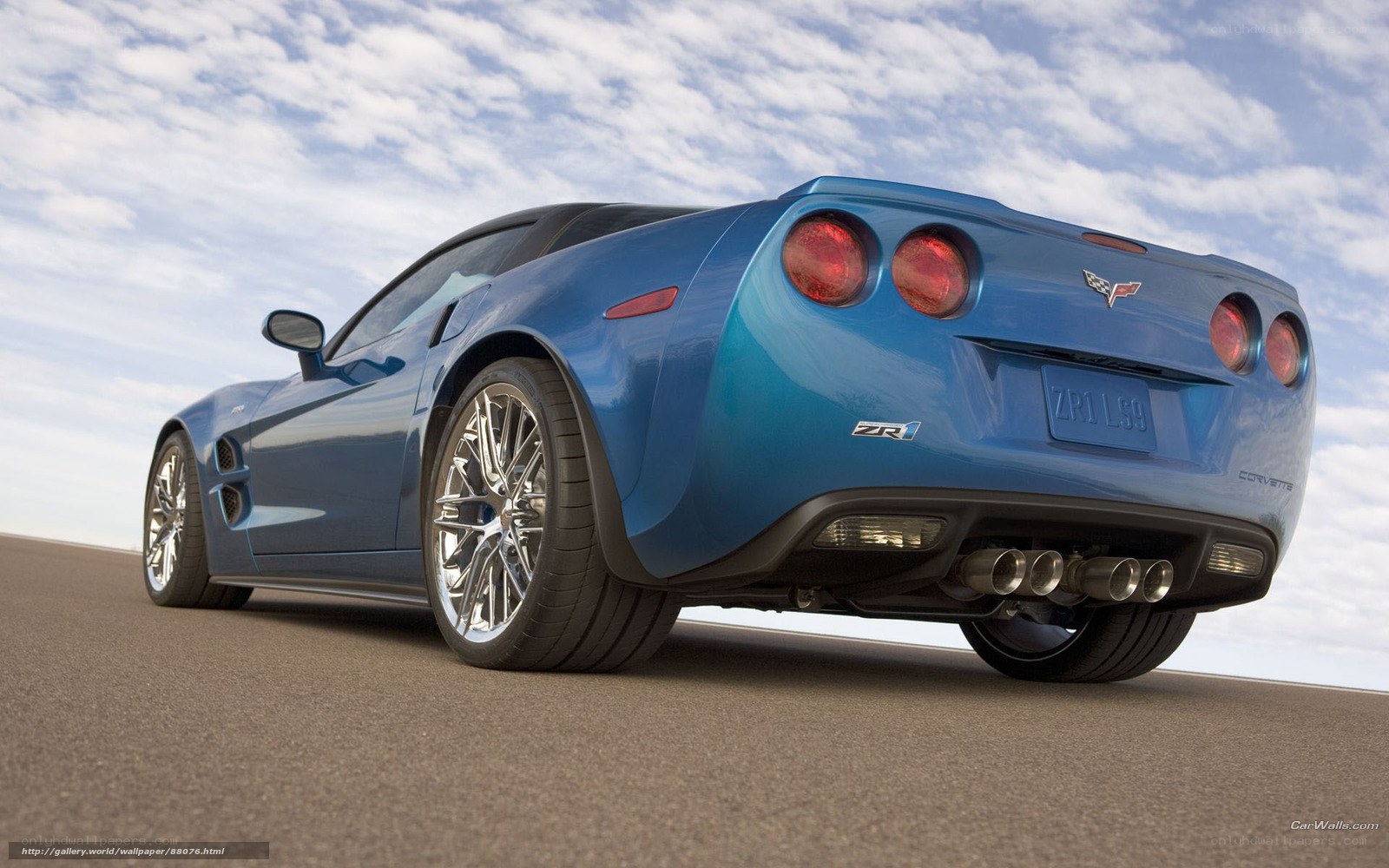 Blue Corvette ZR1 rear view