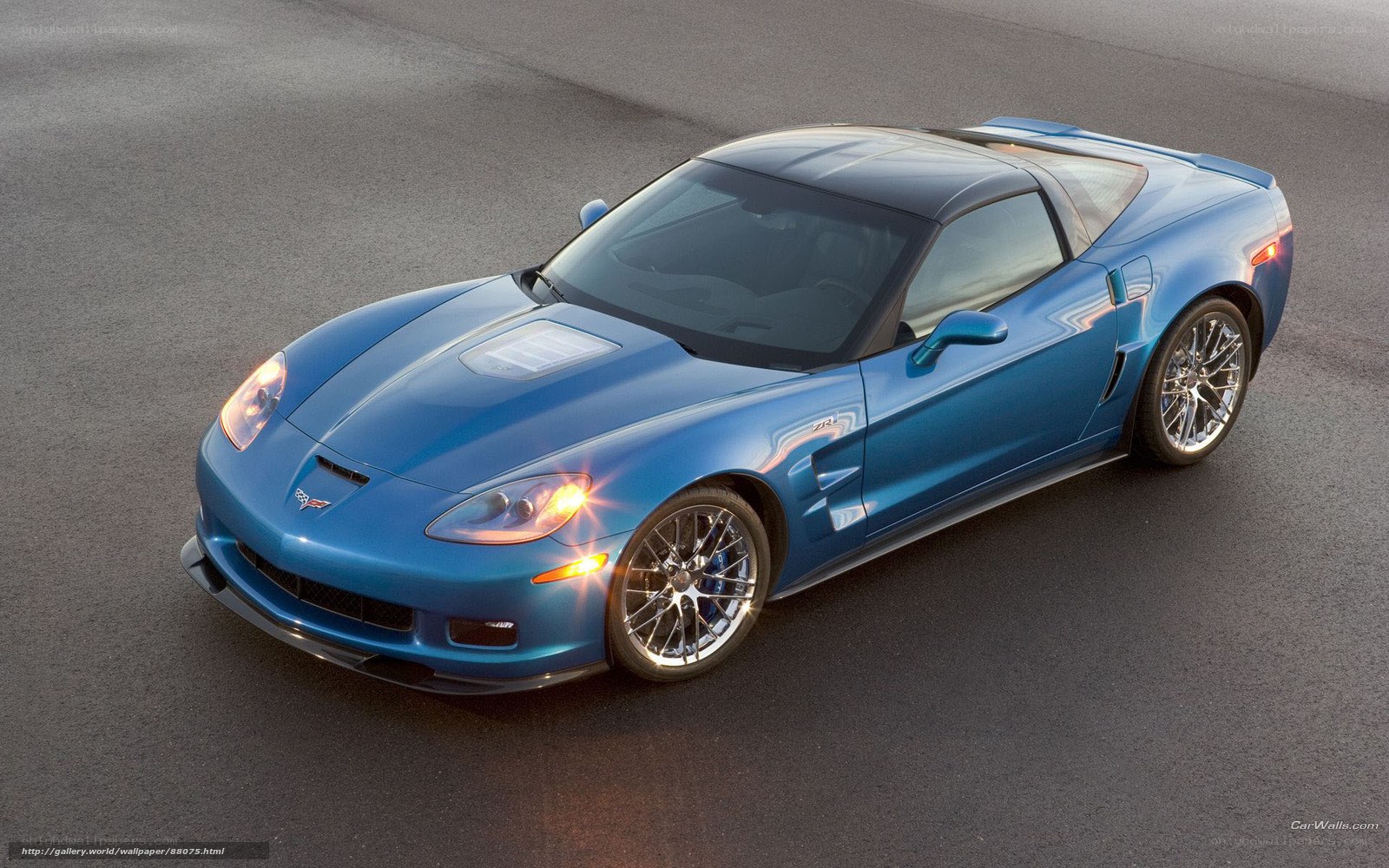 blue corvette zr1 sports car