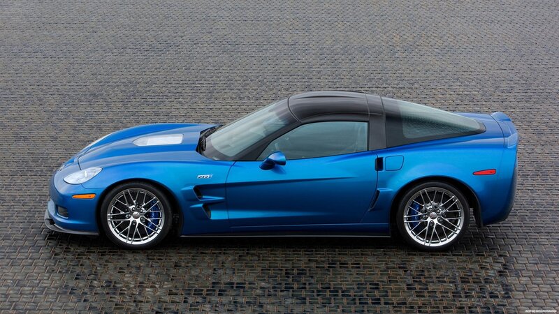 blue corvette zr1 sports car