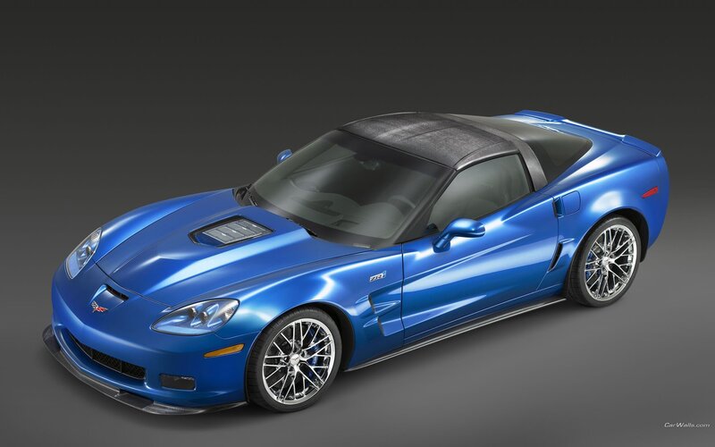 blue corvette zr1 sports car