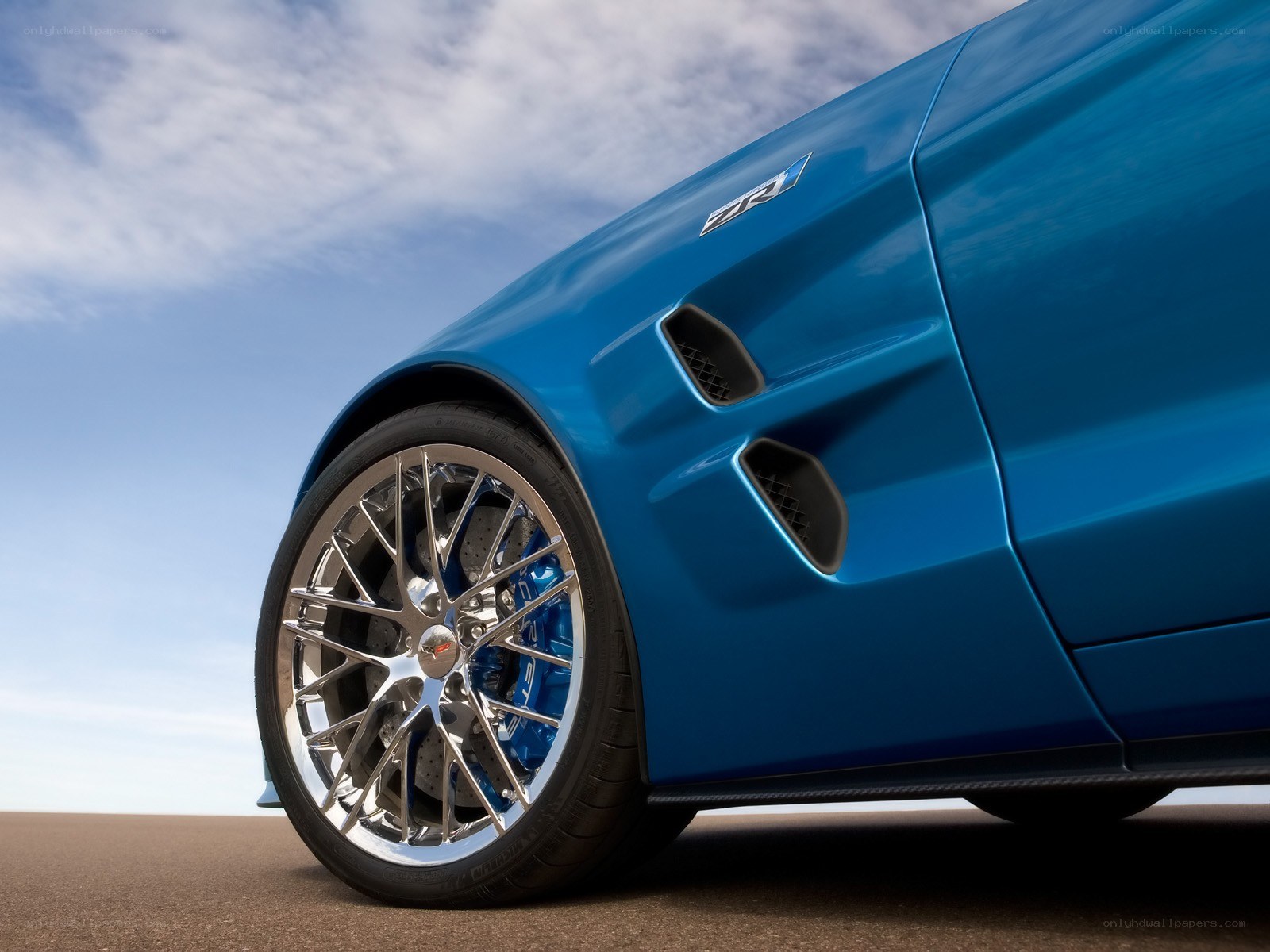 Blue Corvette ZR1 wheel