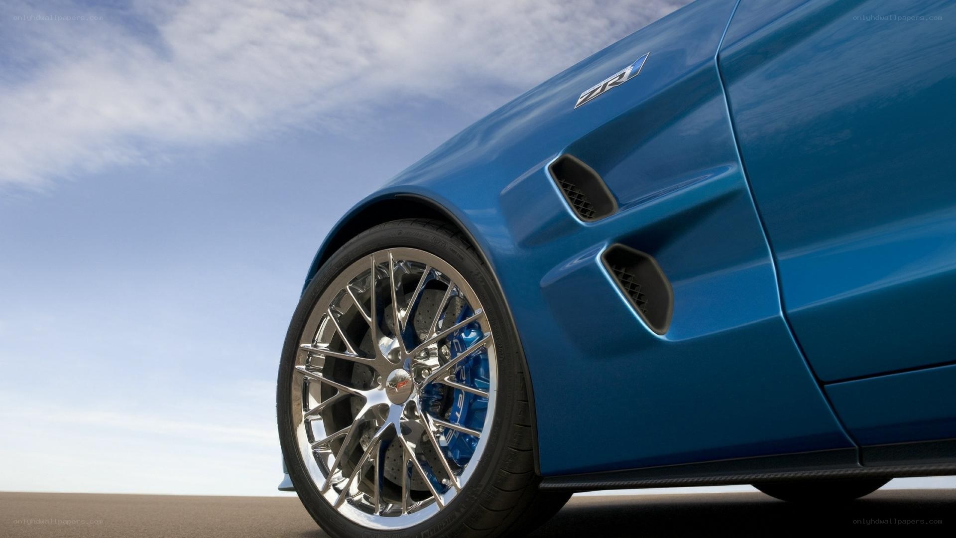 Blue Corvette ZR1 wheel