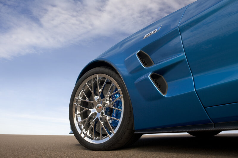 Blue Corvette ZR1 wheel detail