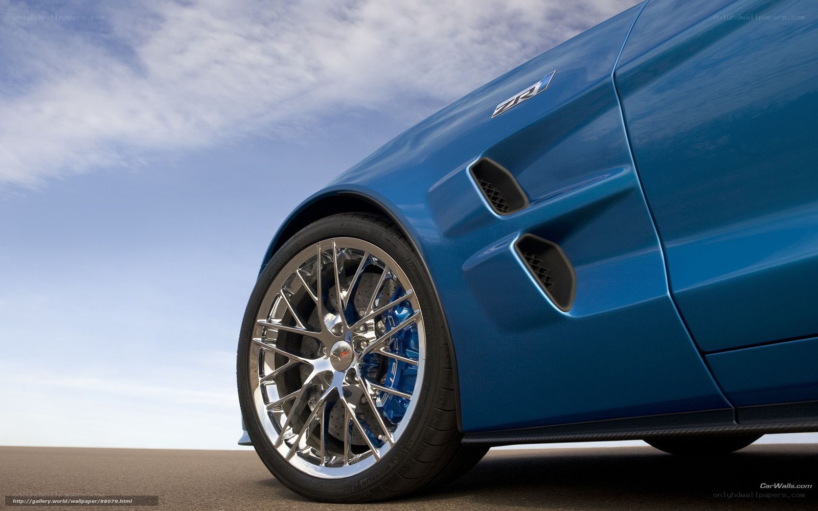 Blue Corvette ZR1 wheel detail