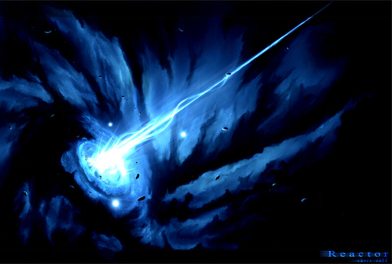 Blue cosmic energy burst
