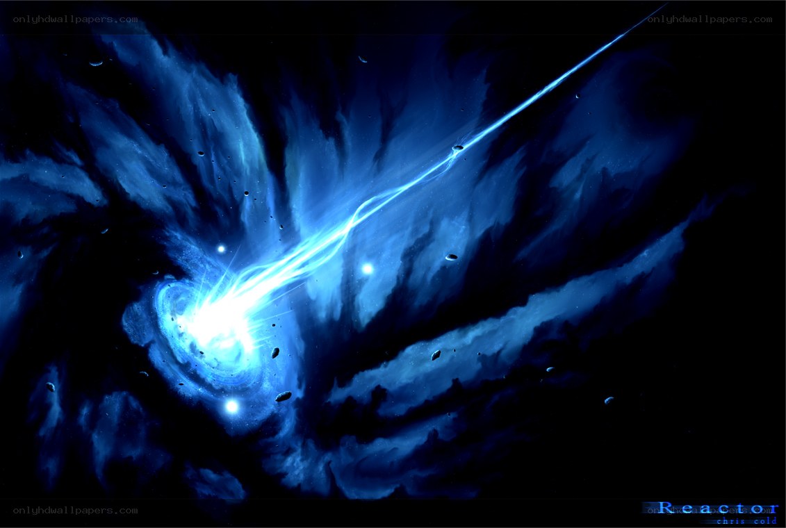 Blue cosmic energy burst