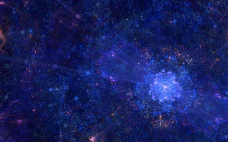 Blue Cosmic Nebula — Digital Art, Stars, Galaxy, Space