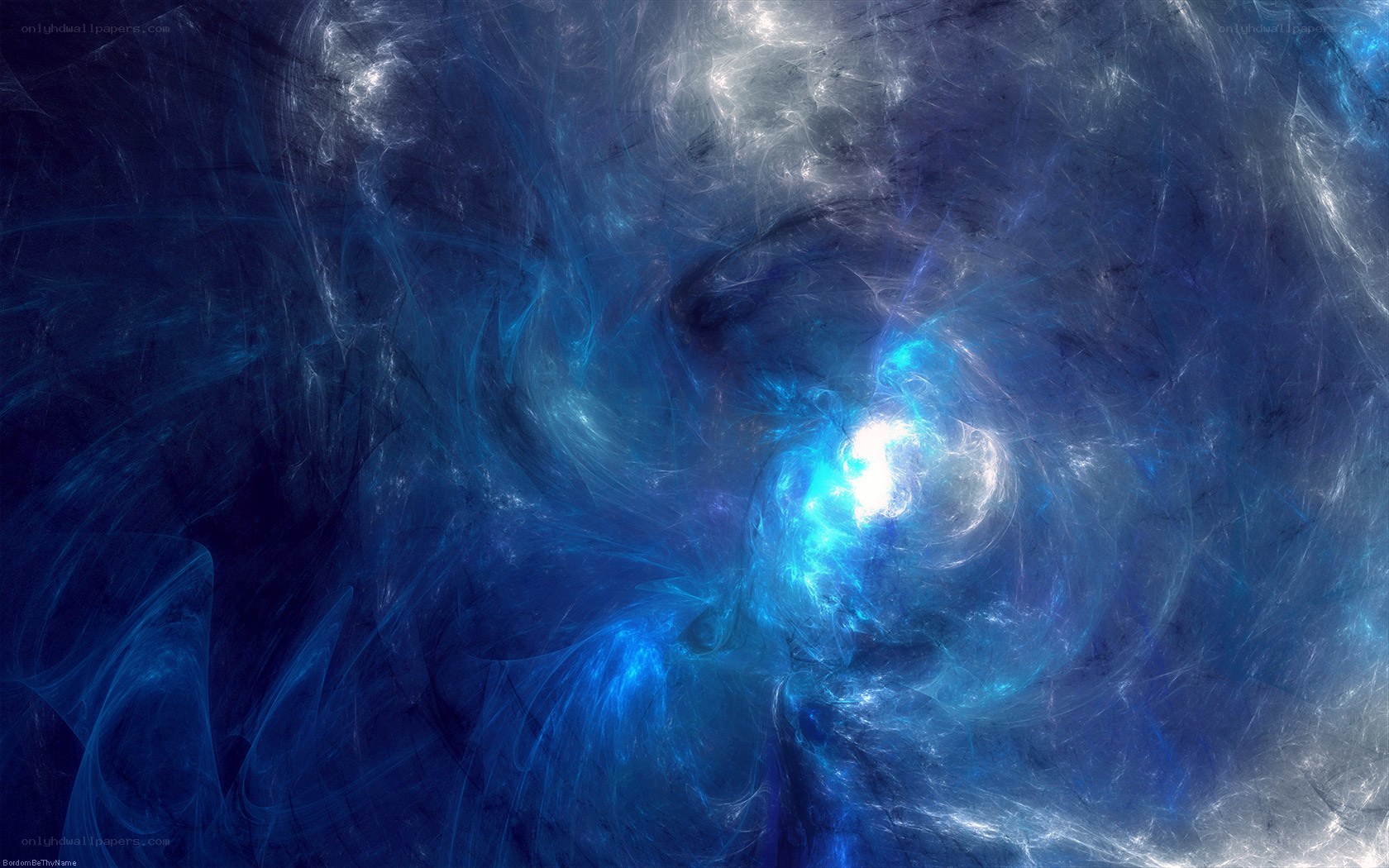 Blue cosmic nebula swirl