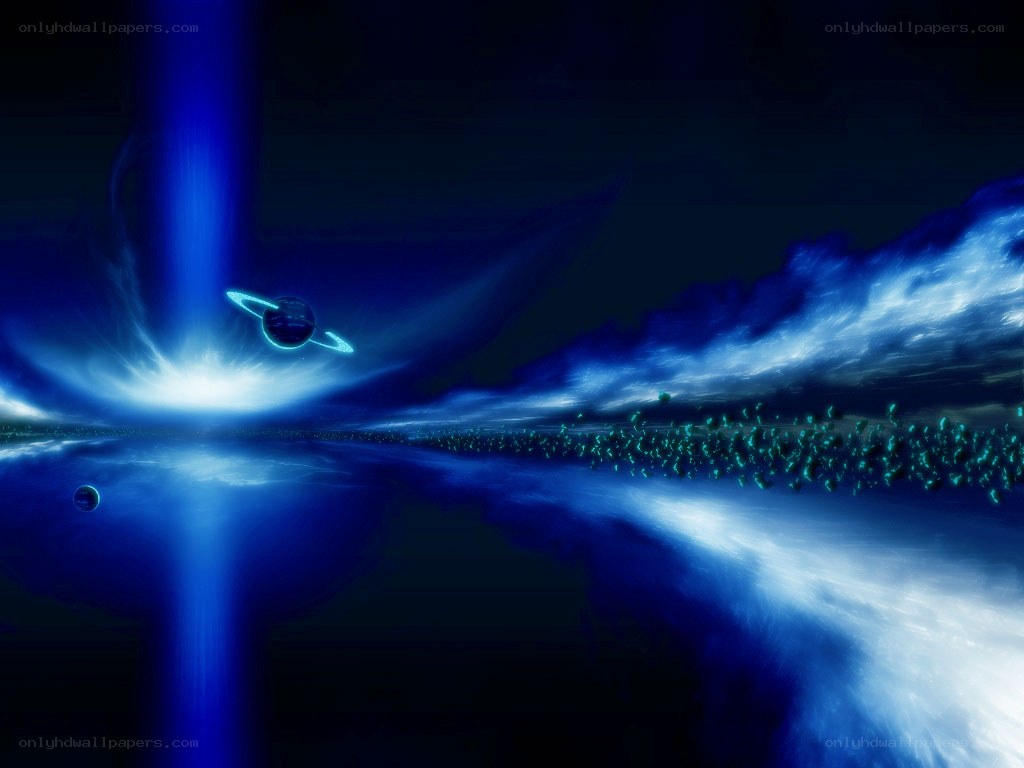 Blue cosmic space scene